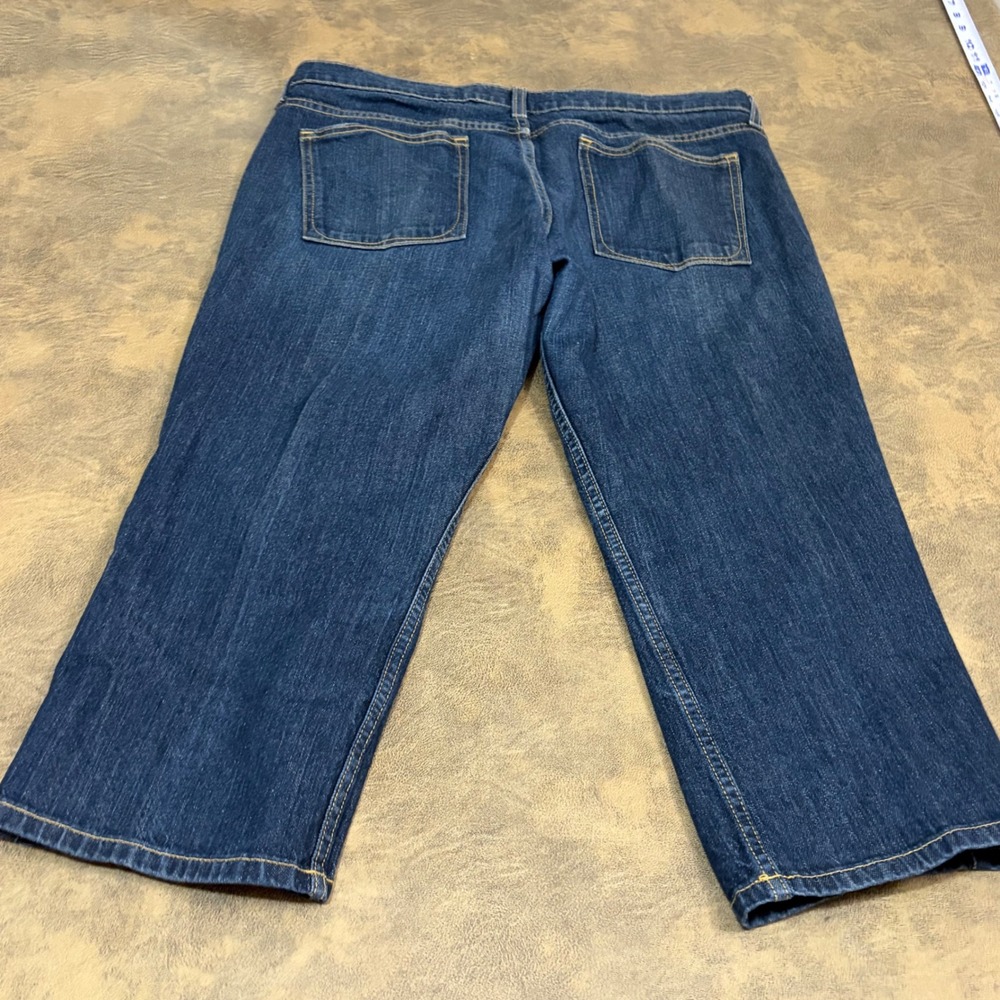 Old Navy Capri Jeans Womens 14 Blue Ultra Low Waist Stretch Denim y2k